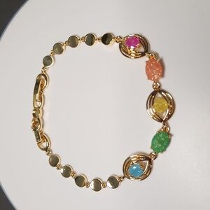 Elegant Multicolor "Candy" Rose Gold Plated Bracelet